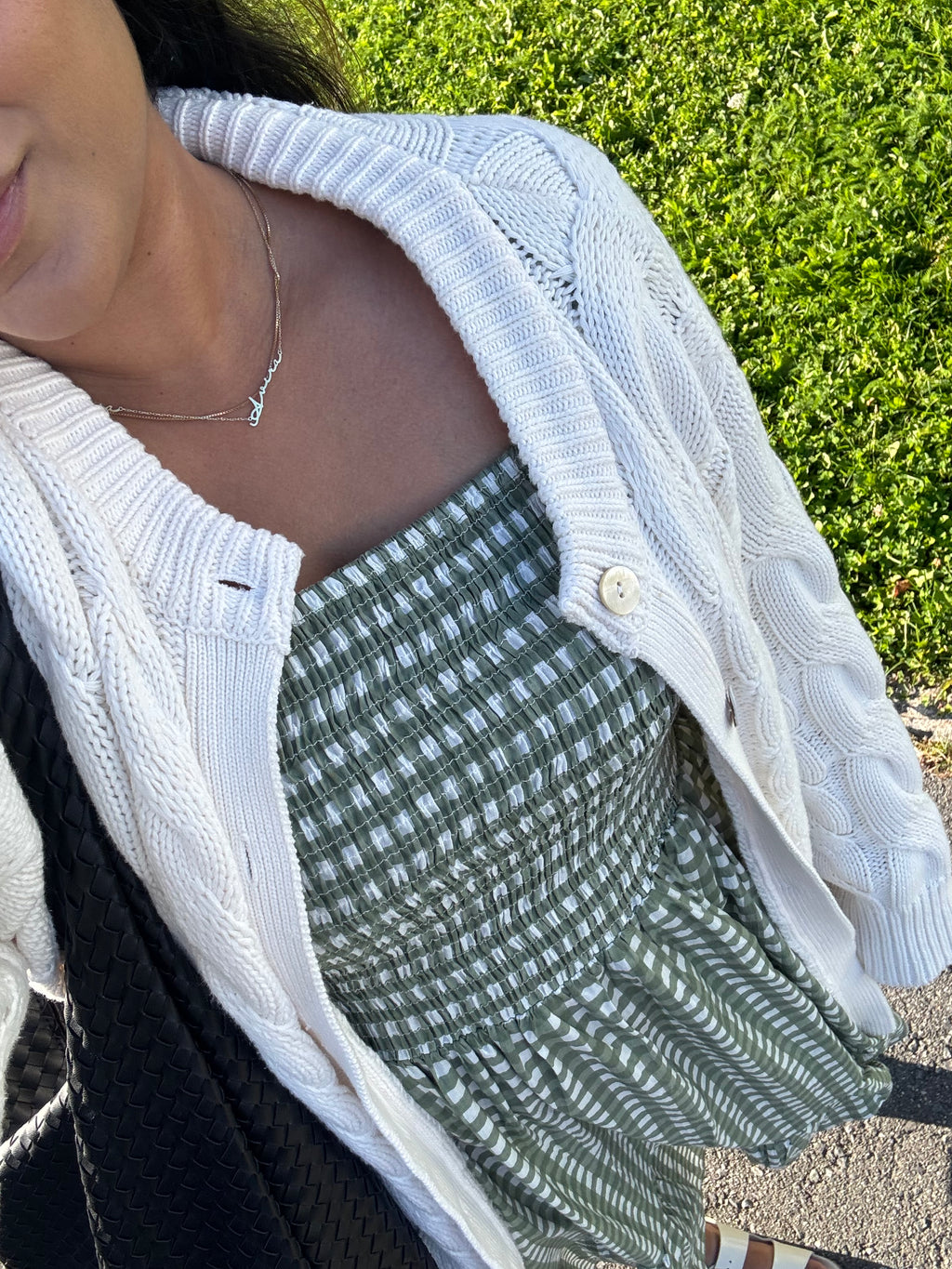 Avira midi dress - green gingham