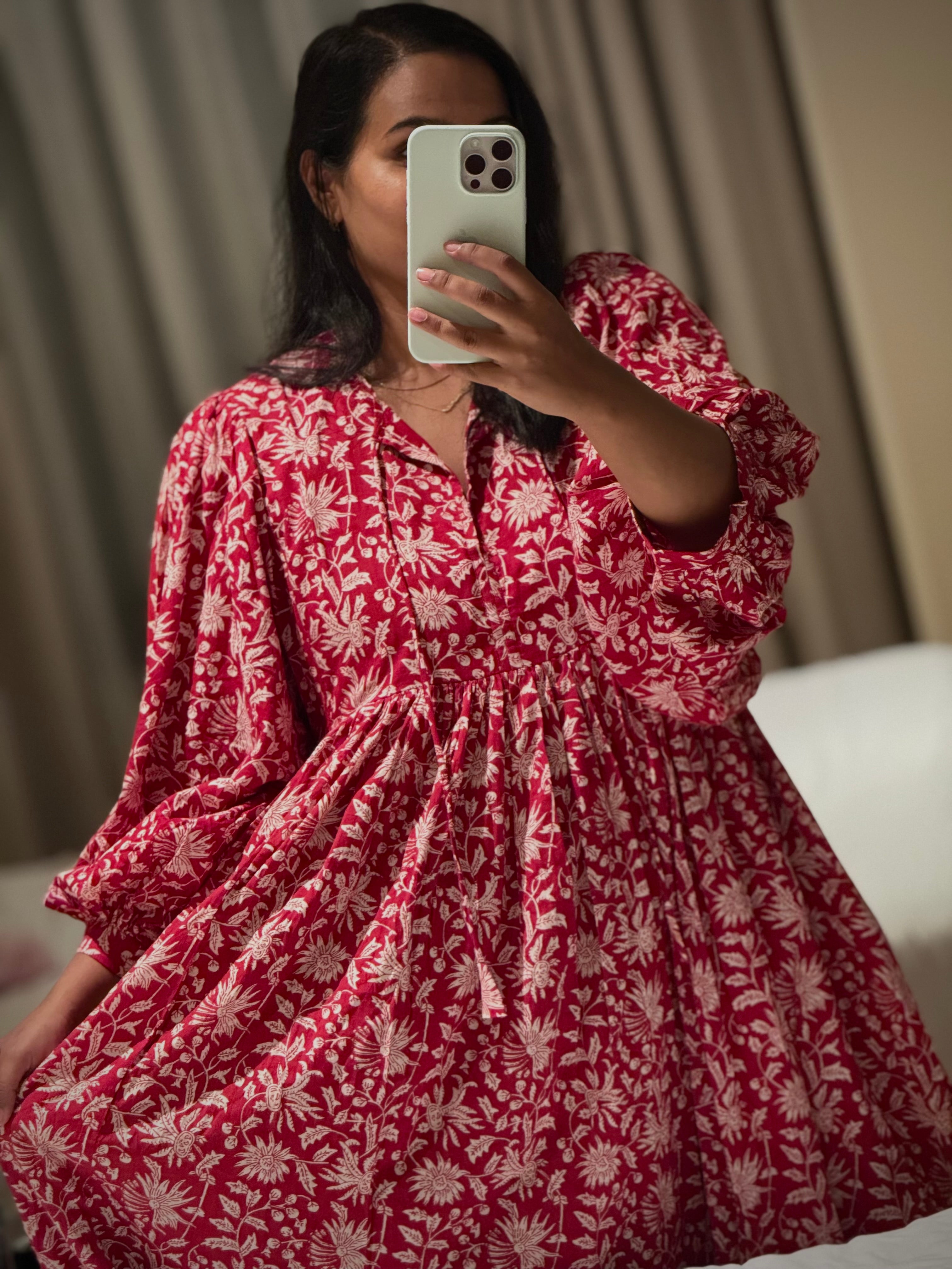 Aria midi dress - poppy floral