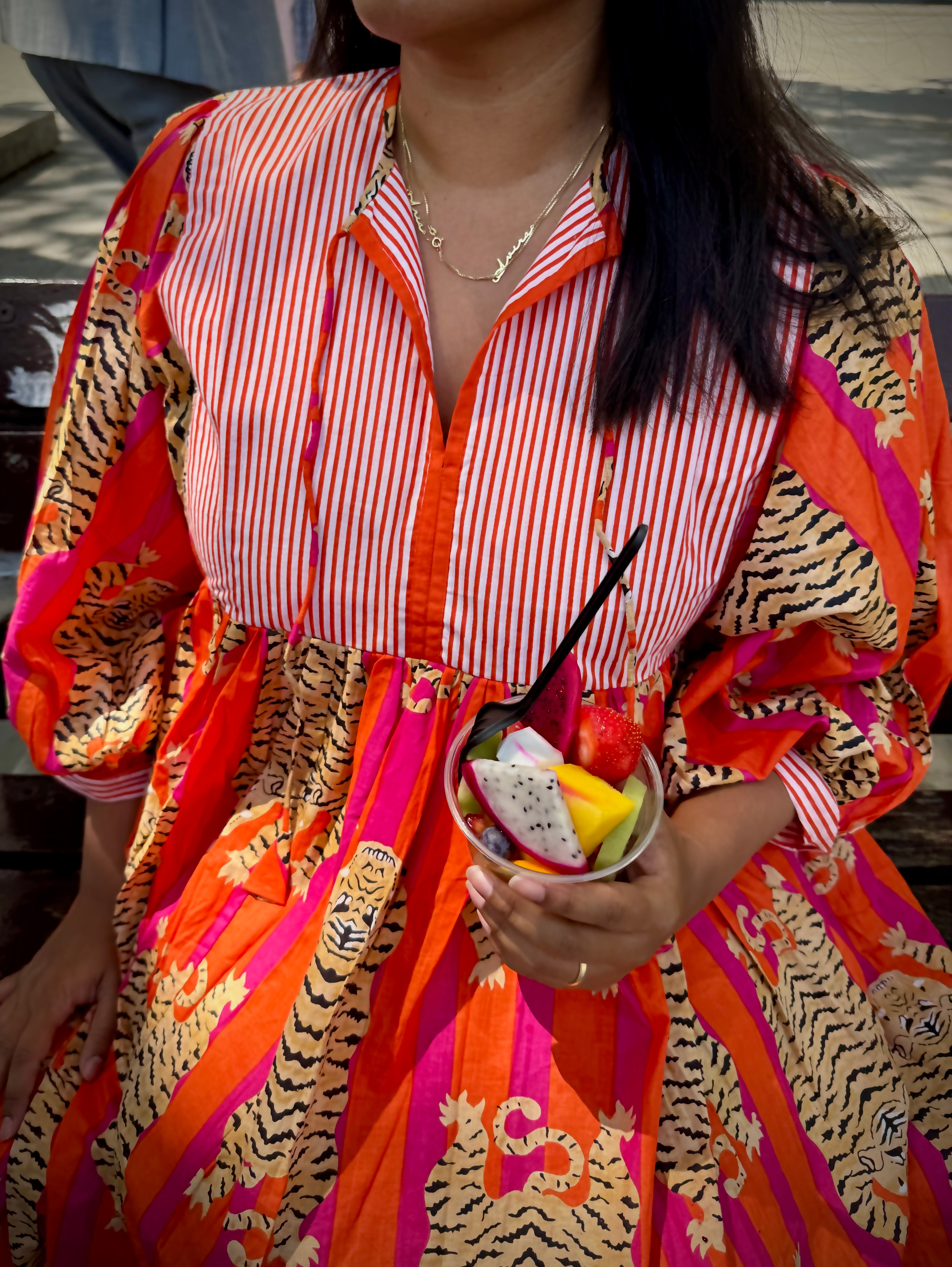 Aria midi dress - orange tiger