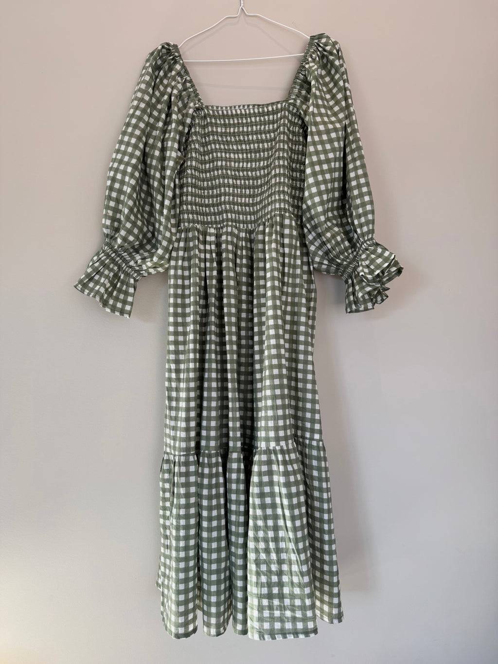 Avira midi dress - green gingham