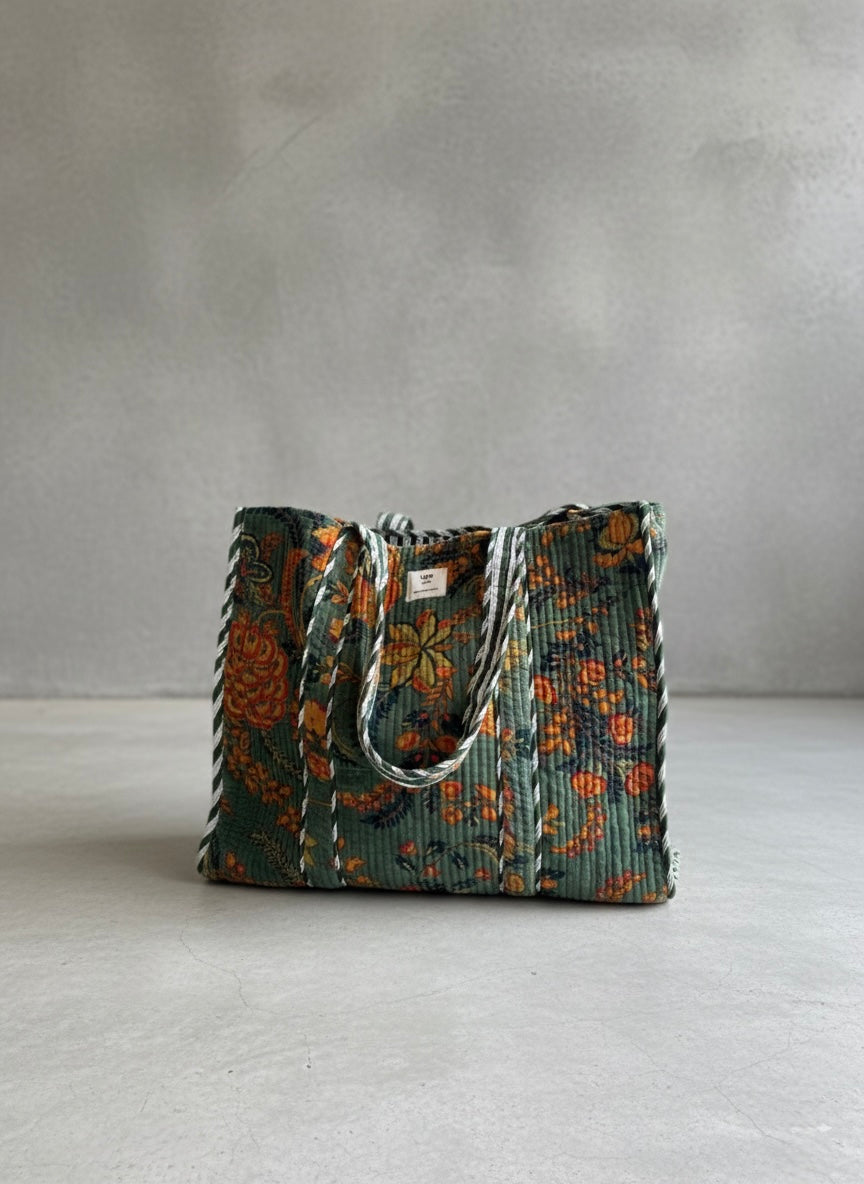 Velvet tote - sjøgrønn