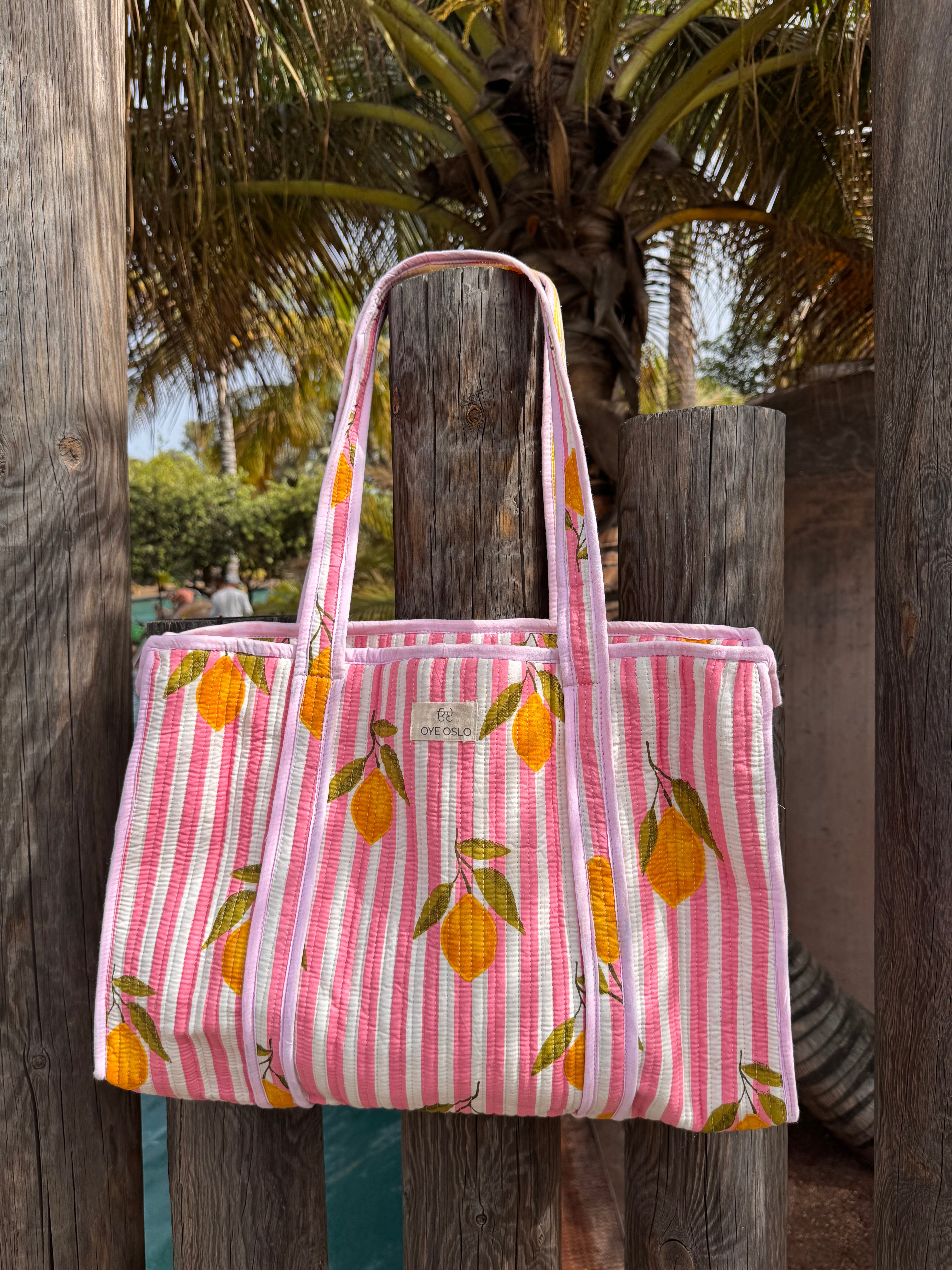 Overpacker tote - large PINK LEMONADE