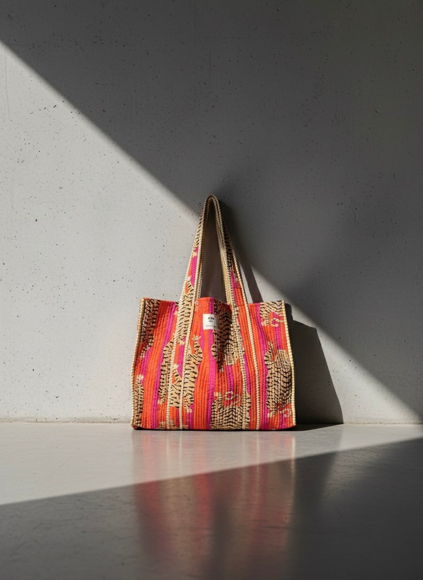 Tote bomullsveske - oransje tiger