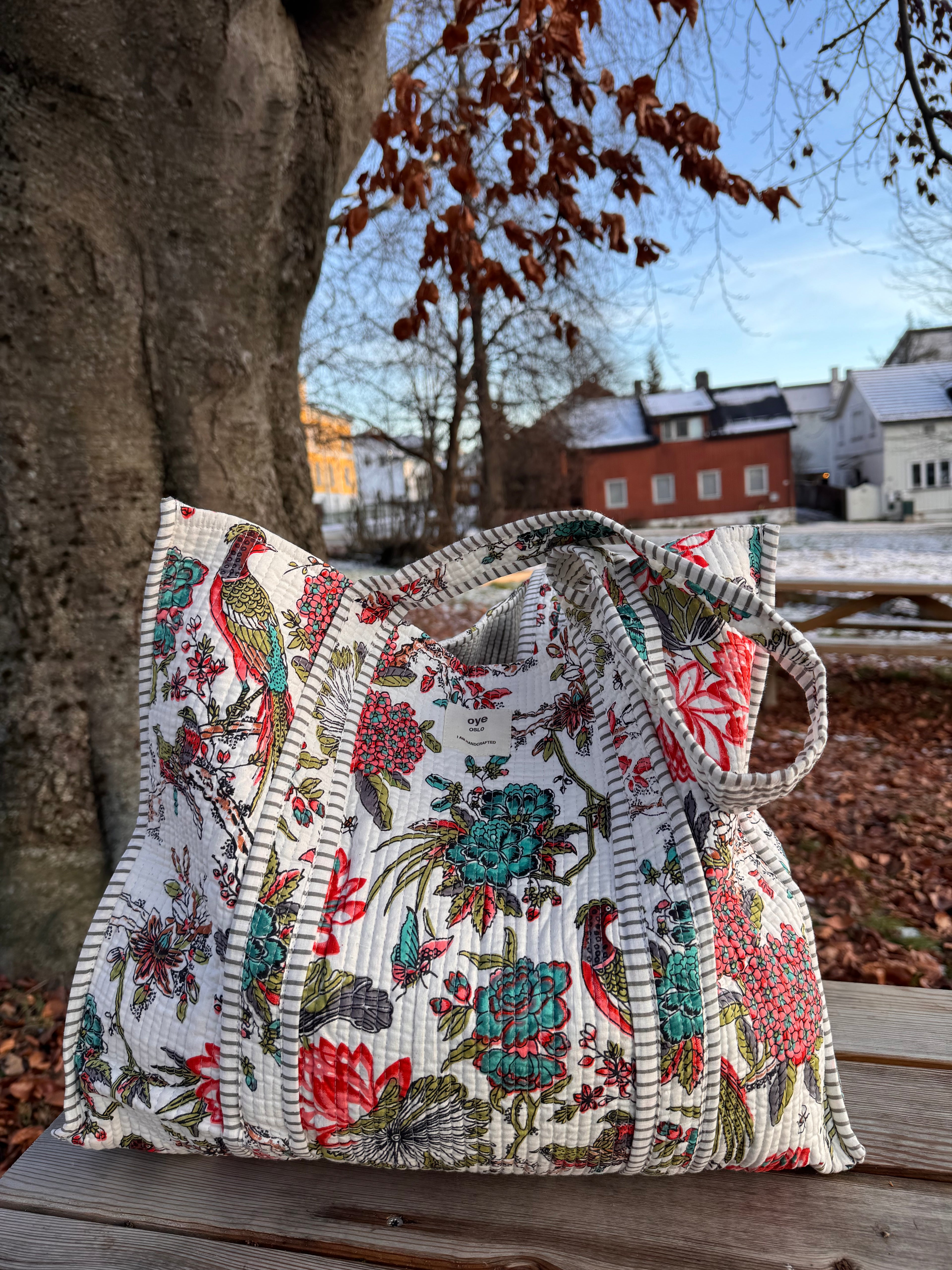 Tote bomullsveske - hvit multicolor