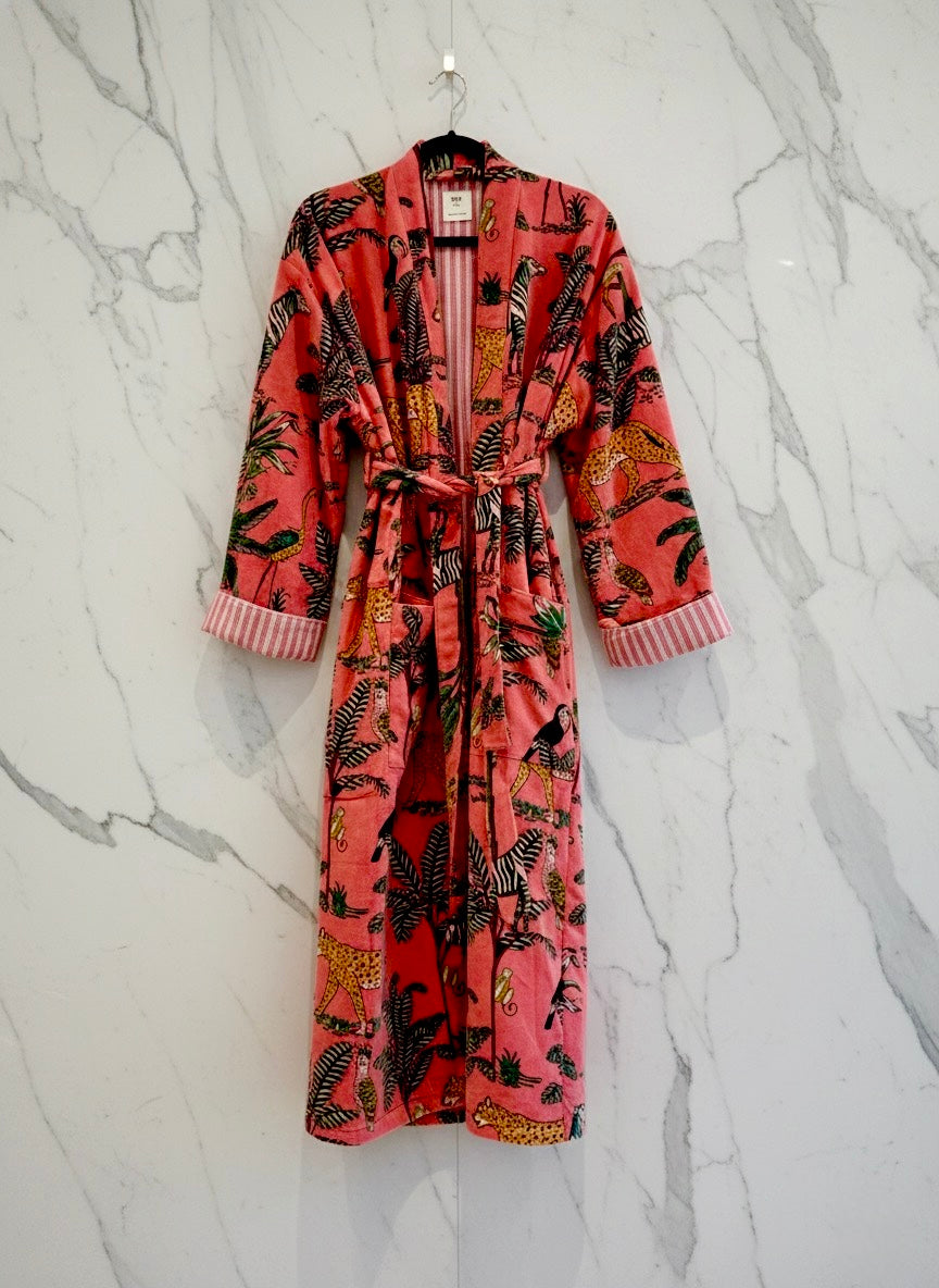 Maharaja robe - neon fersken safari