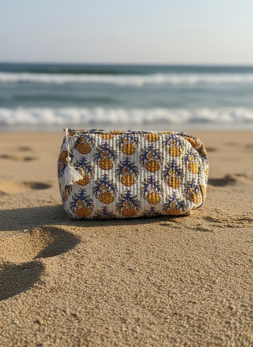 Toalettmappe - crème floral