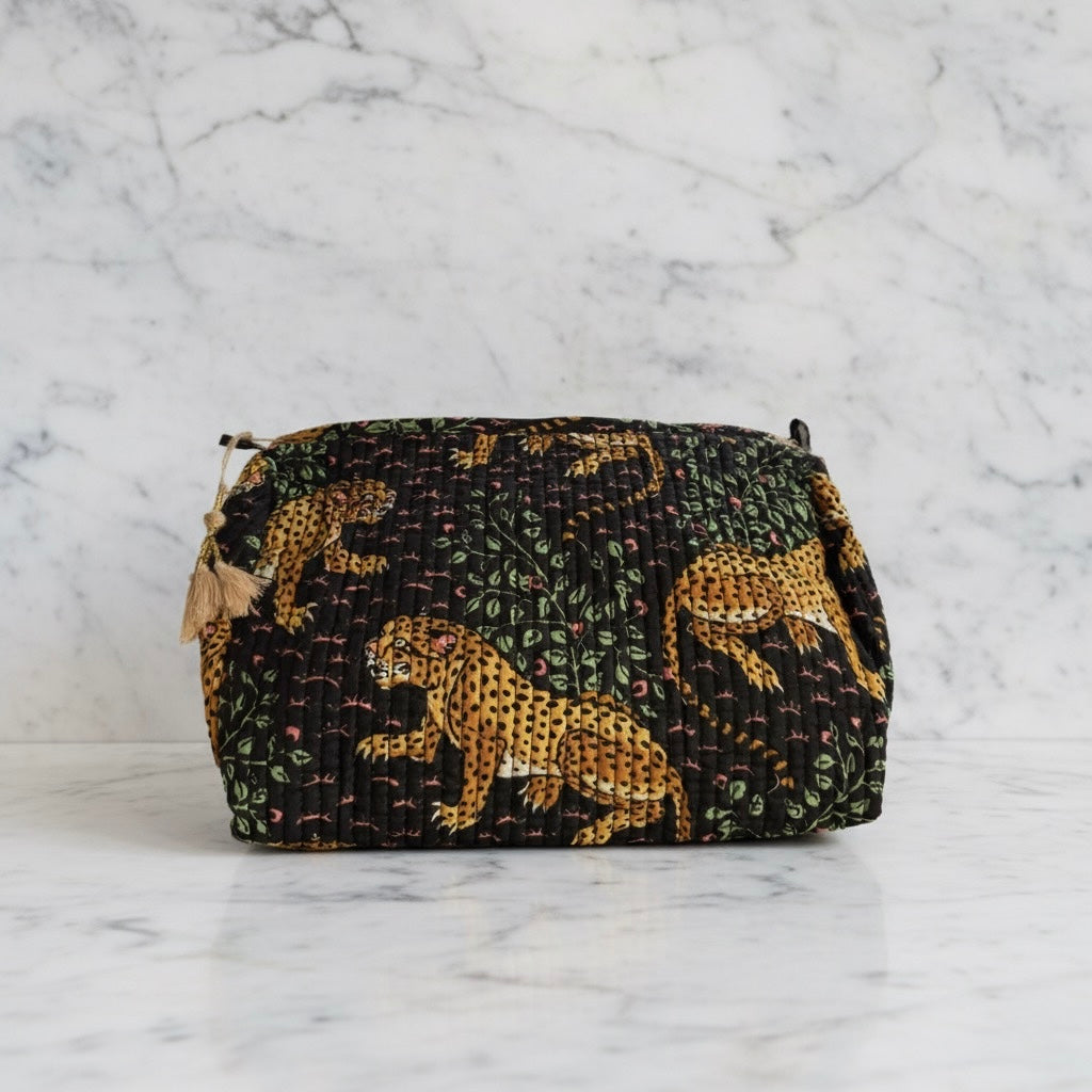 Toalettmappe- svart gepard