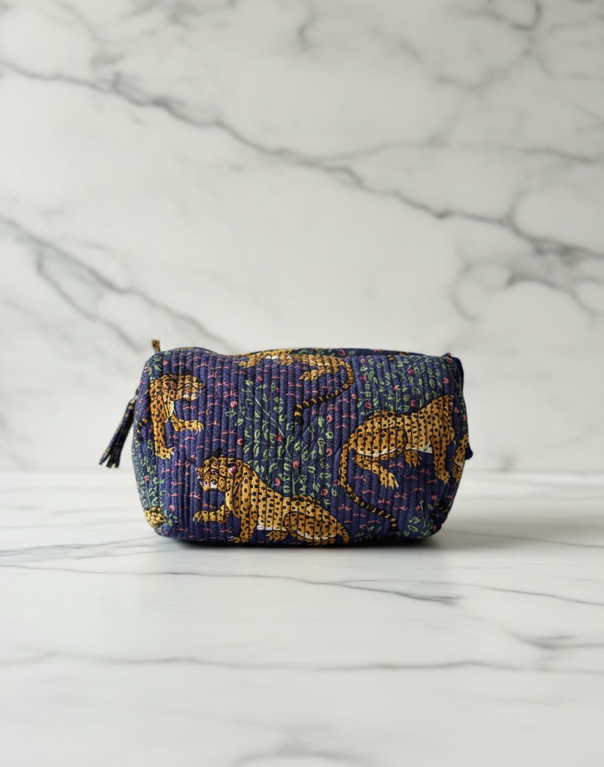 Toalettmappe - blå gepard