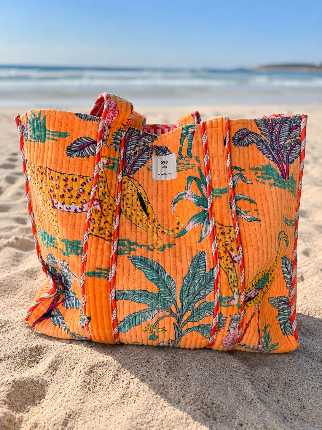 Velvet tote - lys oransje safari
